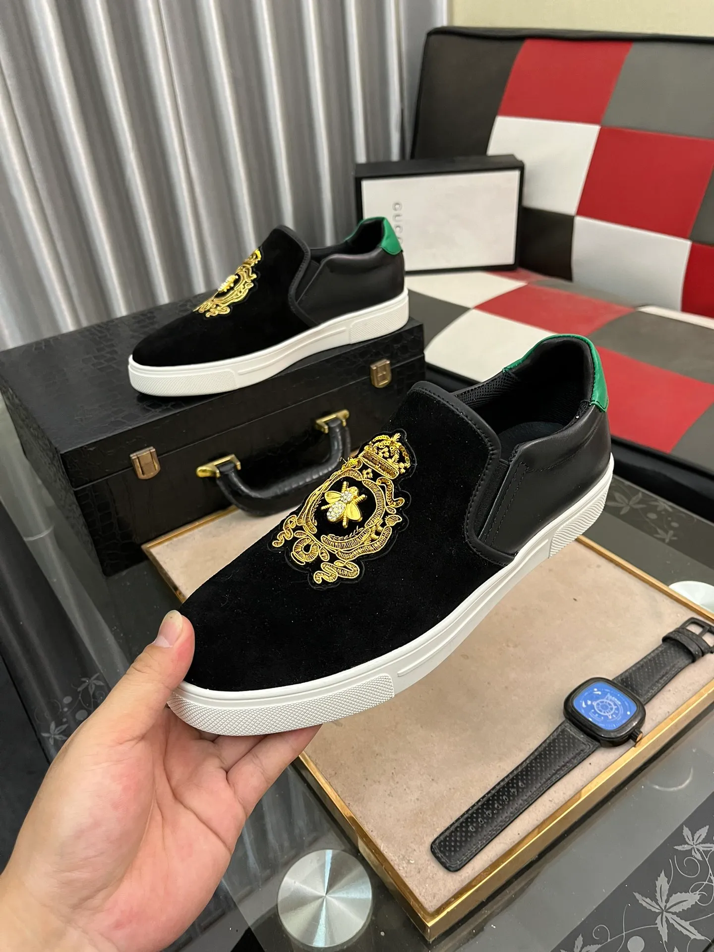 Men's Men's Shoes💰360⌚️⌚️《GUCCI》The latest hot-selling casual shoes, top brand [seduce] luxury~purchase, top~quality. Products sold at the counter [Qiang] The original fabric adopts 3D embroidery technology ➕ Comfortable sheepskin lining, available in 38-443️⃣ styles